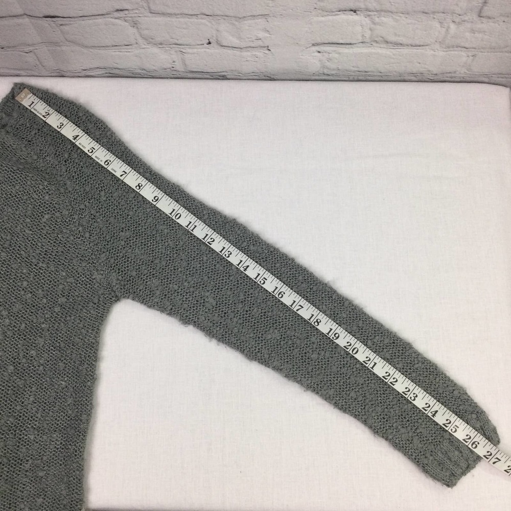 Monteau Los Angeles Grey Swiss Dot Lace Hem Boat Neck Pullover Sweater L - Picture 11 of 16